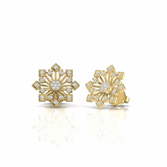 0.37 Carat Round Natural Diamond Vintage Stud Earrings