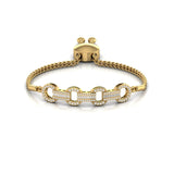 Baguette and Round Natural Diamond 1.26 CT Adjustable Bracelet