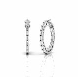 0.64 Carat Baguette Inside Outside Natural Diamond Earrings