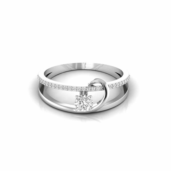 0.34 Carat Split Shank Natural Diamond Vintage Engagement Ring