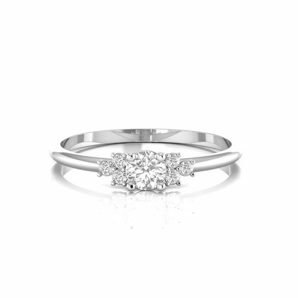 0.30 Carat Cluster Round Natural Diamond Open Ring