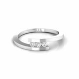 0.21 Carat Three Stone Natural Diamond Dainty Ring