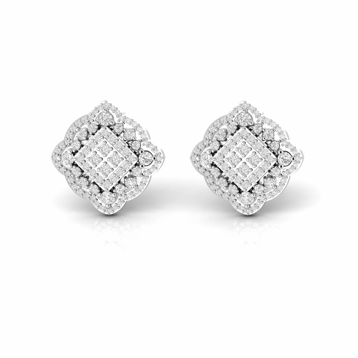 1.30 Carat Natural Diamond Designer Stud Earrings