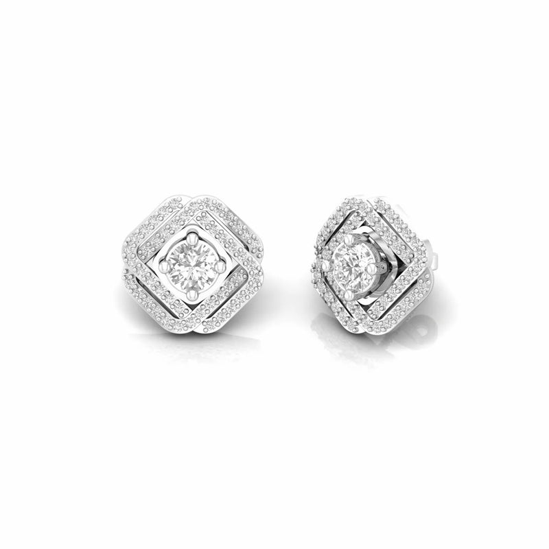 0.88 Carat Natural Diamond Designer Stud Earrings