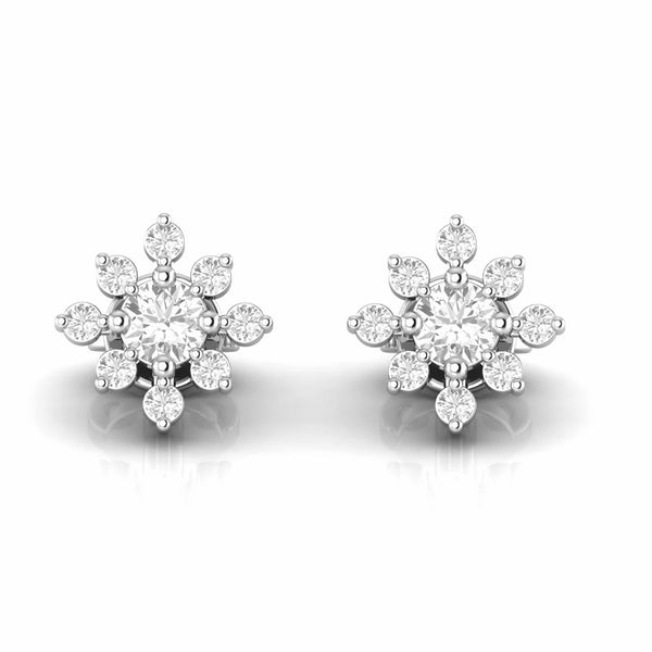 0.54 Carat Diamond Floral Stud Earrings