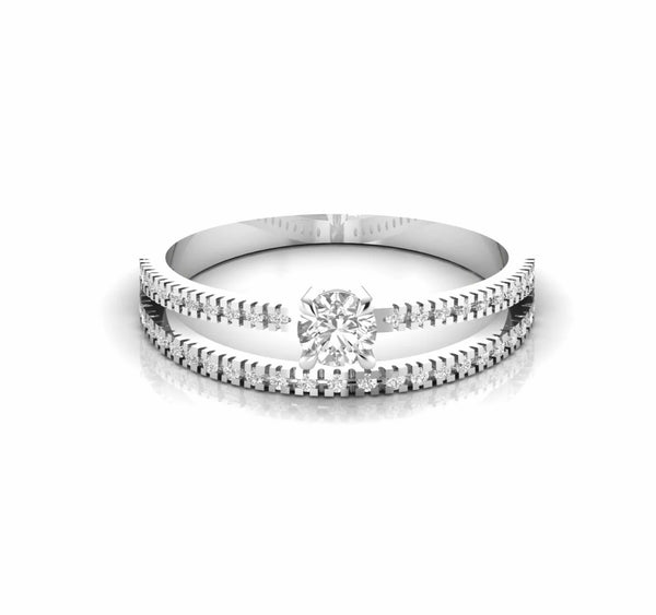 0.44 Carat Round Natural Diamond Split Shank Engagement Ring