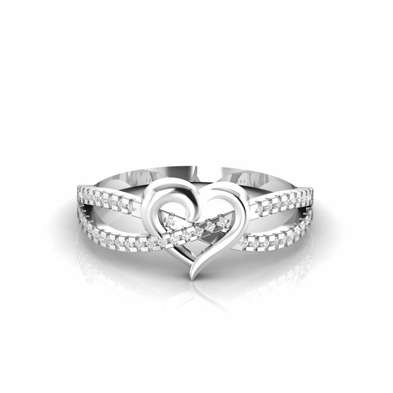 0.23 Carat Round Natural Diamond Heart Engagement Ring