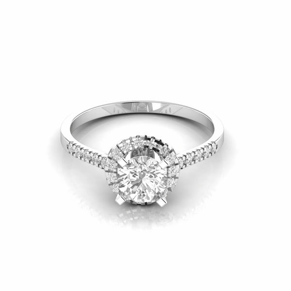 1.25 Carat Halo Solitaire Natural Diamond Engagement Ring