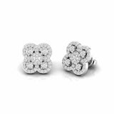 0.58 Carat Round Natural Diamond Designer Stud Earrings