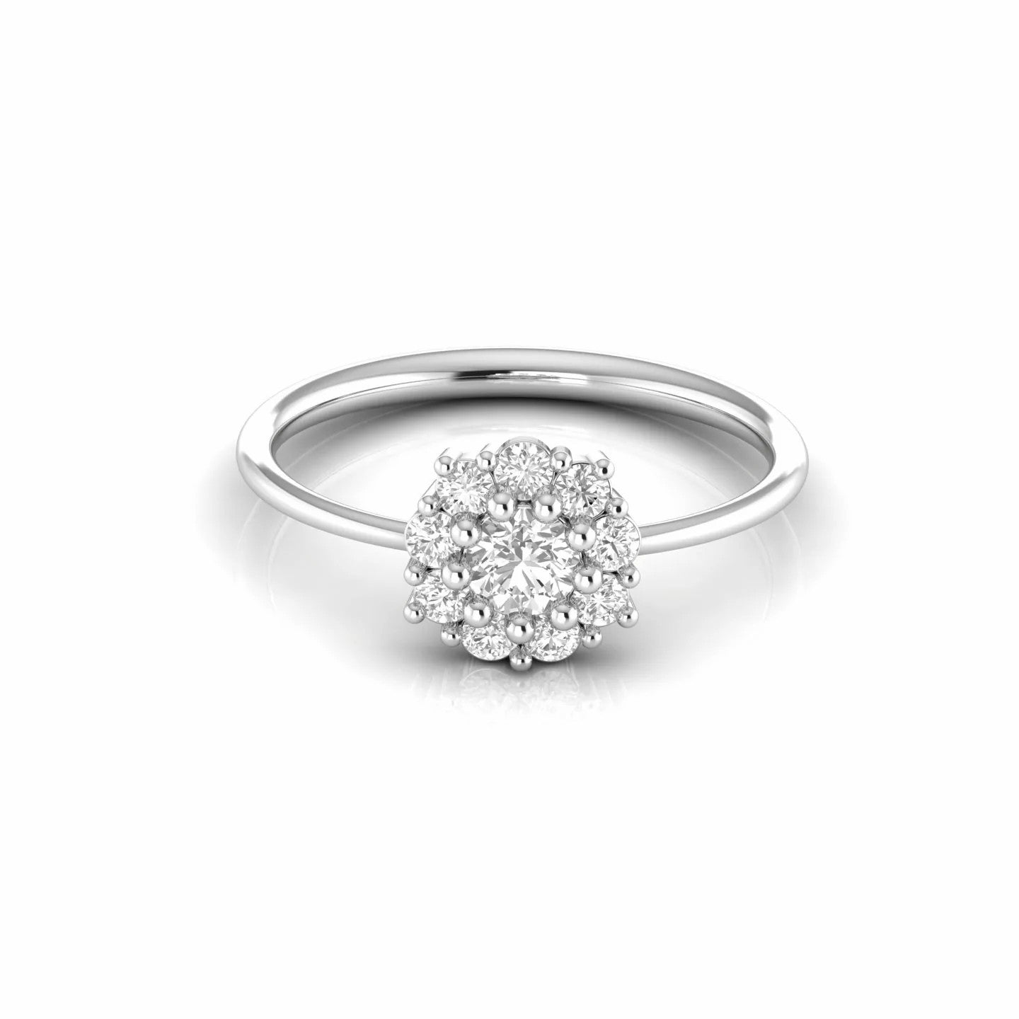 0.54 Carat Cluster Natural Diamond Minimalist Ring