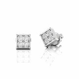 0.28 Carat Natural Diamond Square Stud Earrings