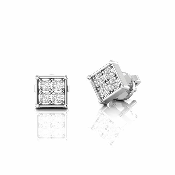 0.28 Carat Natural Diamond Square Stud Earrings