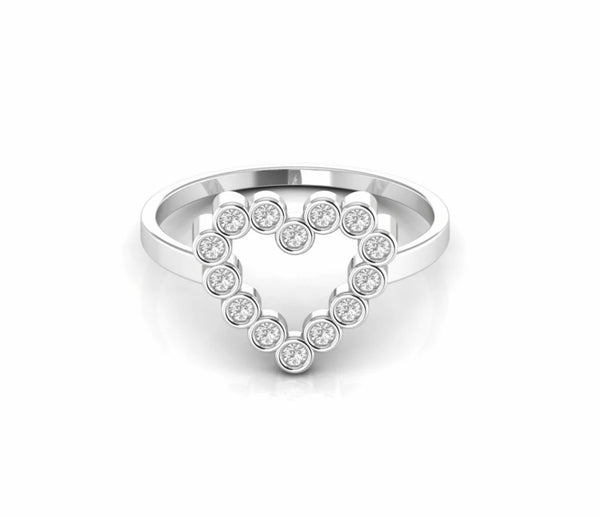 0.20 Carat Bezel Set Diamond Heart Shape Engagement Ring