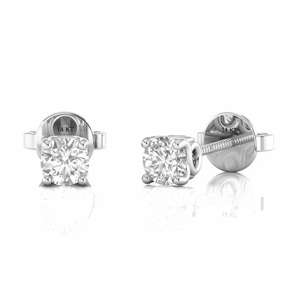 0.44 Carat Solitaire Natural Diamond Stud Earrings