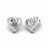 Natural Diamond Solitaire Dainty Stud Heart Shape Earrings