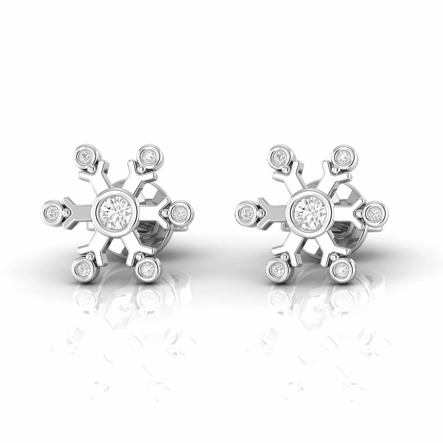 Bezel Set Natural Diamond Designer Stud Earrings