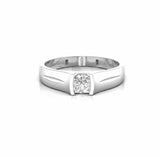 0.50 Carat Half Bezel Set Natural Diamond Ring For Men