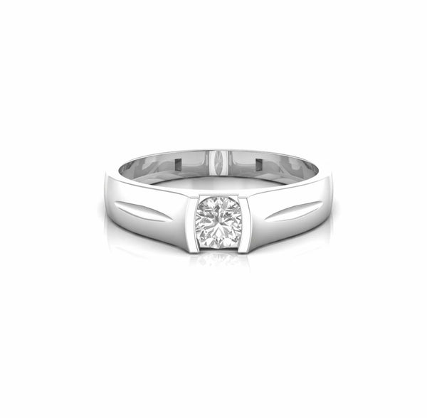 0.50 Carat Half Bezel Set Natural Diamond Ring For Men