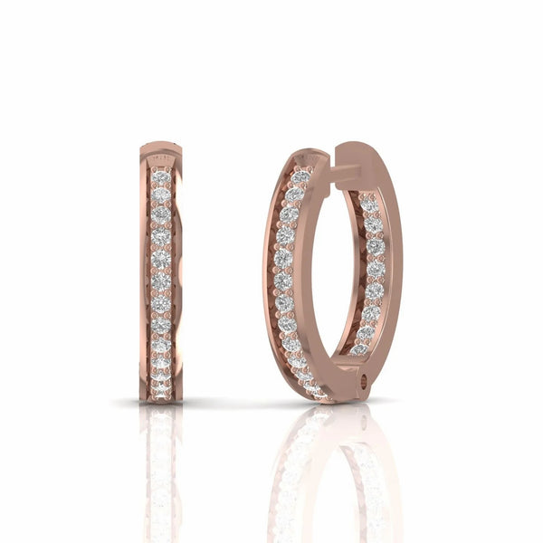 0.25 Carat Inside Outside Natural Diamond Hoop Earrings