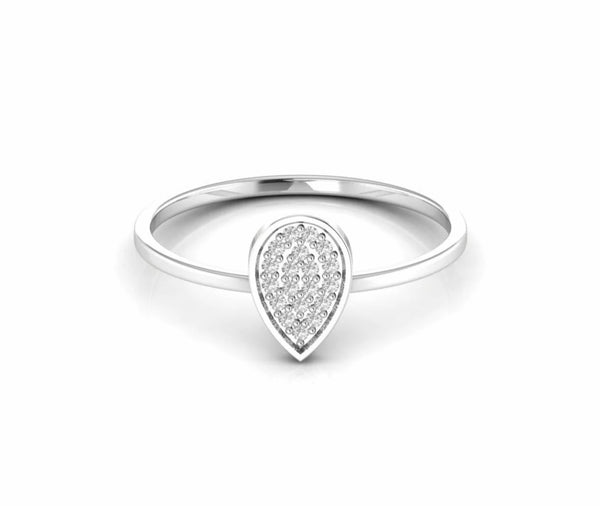 Cluster Natural Diamond Light Weight Pear Shape Ring