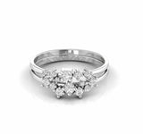 0.37 Carat Split Shank Cluster Natural Diamond Ring