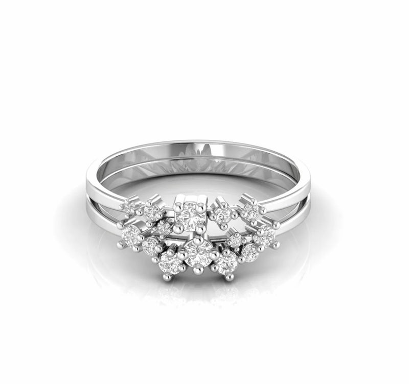 0.37 Carat Split Shank Cluster Natural Diamond Ring