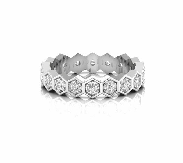 0.79 Carat Full Eternity Natural Diamond Wedding Band