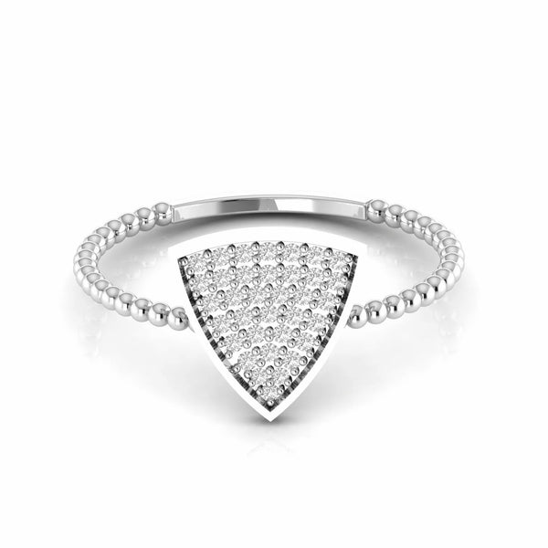 0.17 Carat Cluster Natural Diamond Triangle Dainty Ring