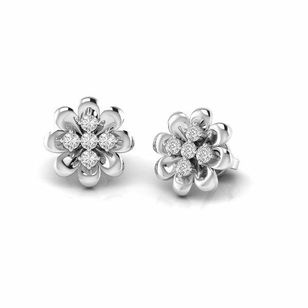 0.35 Carat Natural Diamond Floral stud Earrings