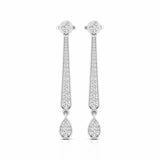 0.98 Carat Round Natural Diamond Drop Earrings