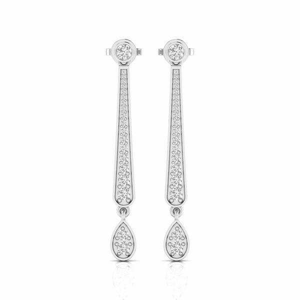 0.98 Carat Round Natural Diamond Drop Earrings