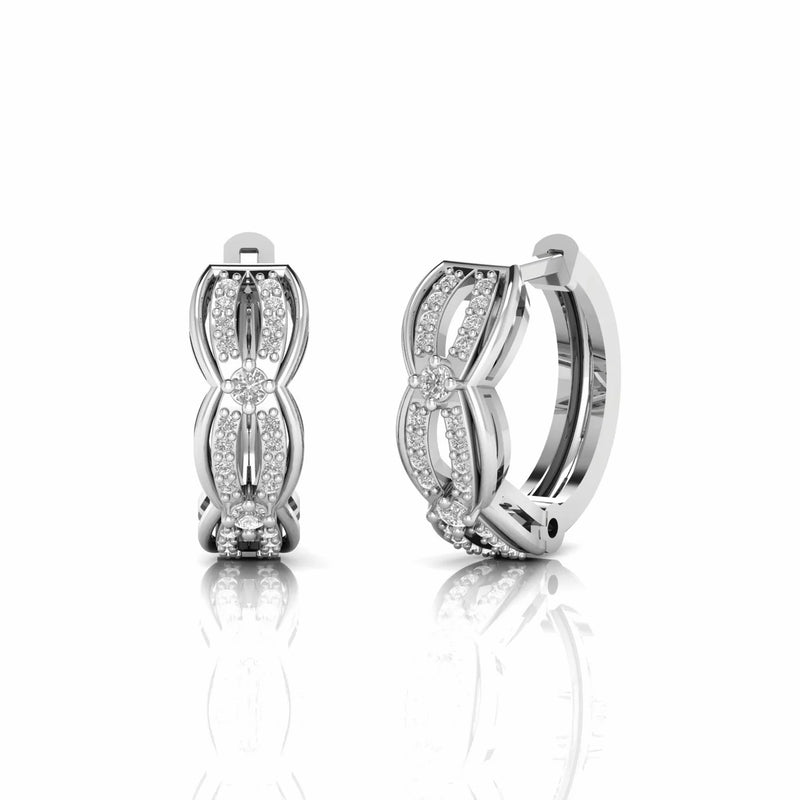 0.27 Carat Round Natural Diamond Huggie Earrings