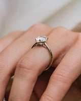 2.35 Carat Hybrid Pear Cut Natural Diamond Gold Ring