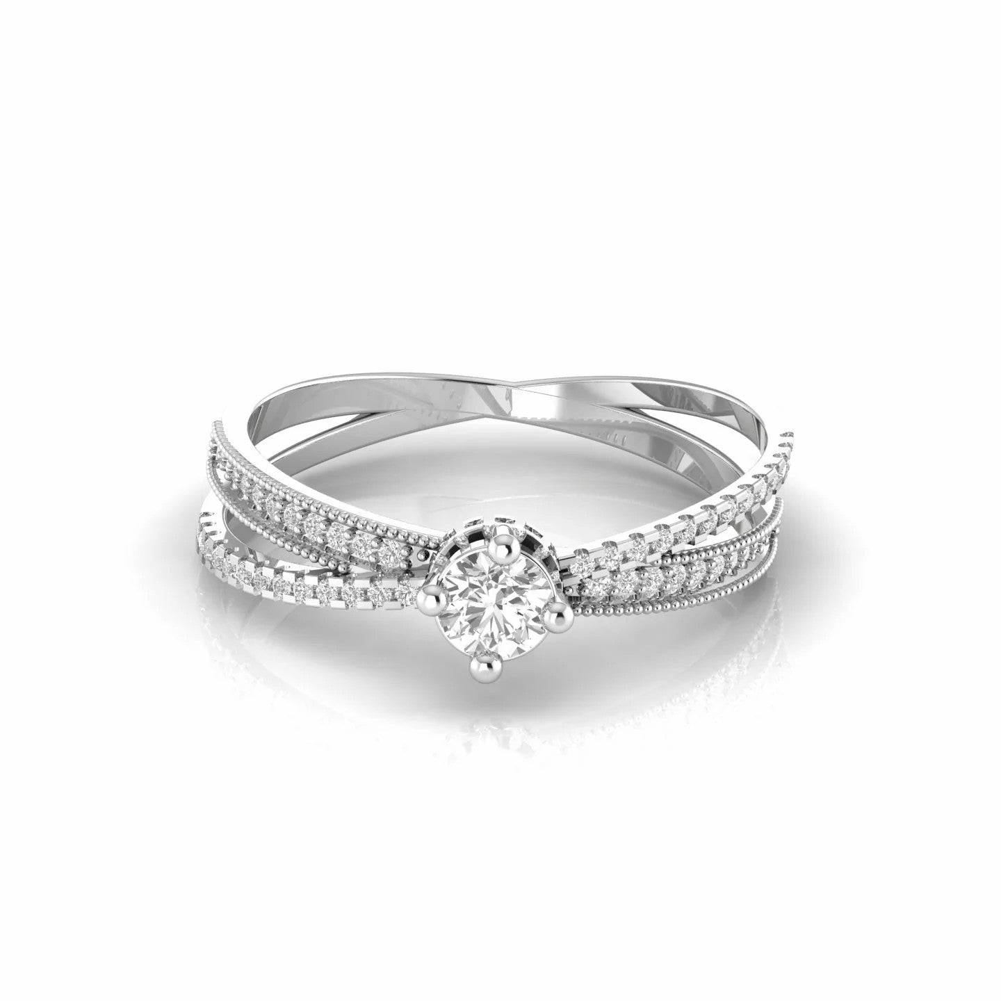 0.50 Carat Natural Diamond Split Shank Engagement Ring