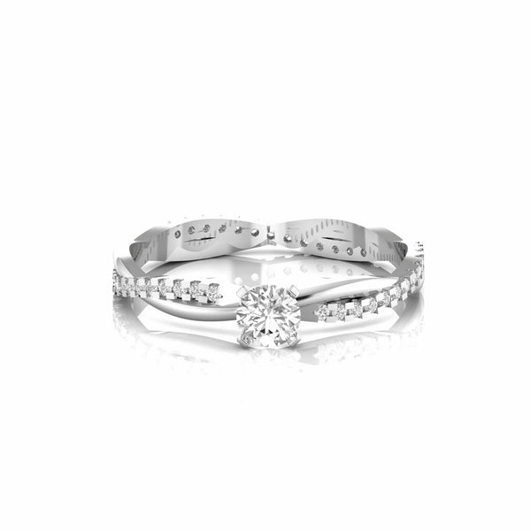 0.42 Carat Solitaire Natural Diamond Twisted Engagement Ring