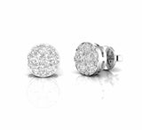 0.70 Carat Cluster Natural Diamond Stud Earrings