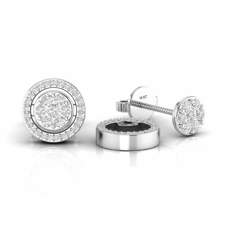 0.51 Carat Natural Diamond Ear Jacket Stud Earrings