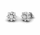 0.60 Carat Floral Natural Diamond Stud Earrings