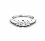 0.44 Carat Three Stone Round Natural Diamond Ring