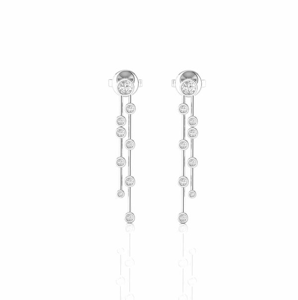 0.27 Carat Bezel Set Natural Diamond Drop Earrings