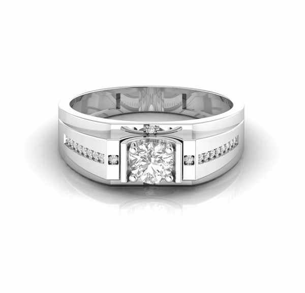 0.60 Carat Round Natural Diamond Engagement Ring For Men