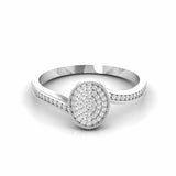 0.32 Carat Round Natural Diamond Cluster Oval Ring