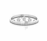 Crown of Queen Natural Diamond Dainty Wedding Ring