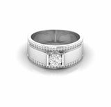 0.79 Carat Round Natural Diamond Designer Engagement Ring For Men