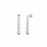 1.32 Carat Bezel Set Natural Diamond Drop Earrings