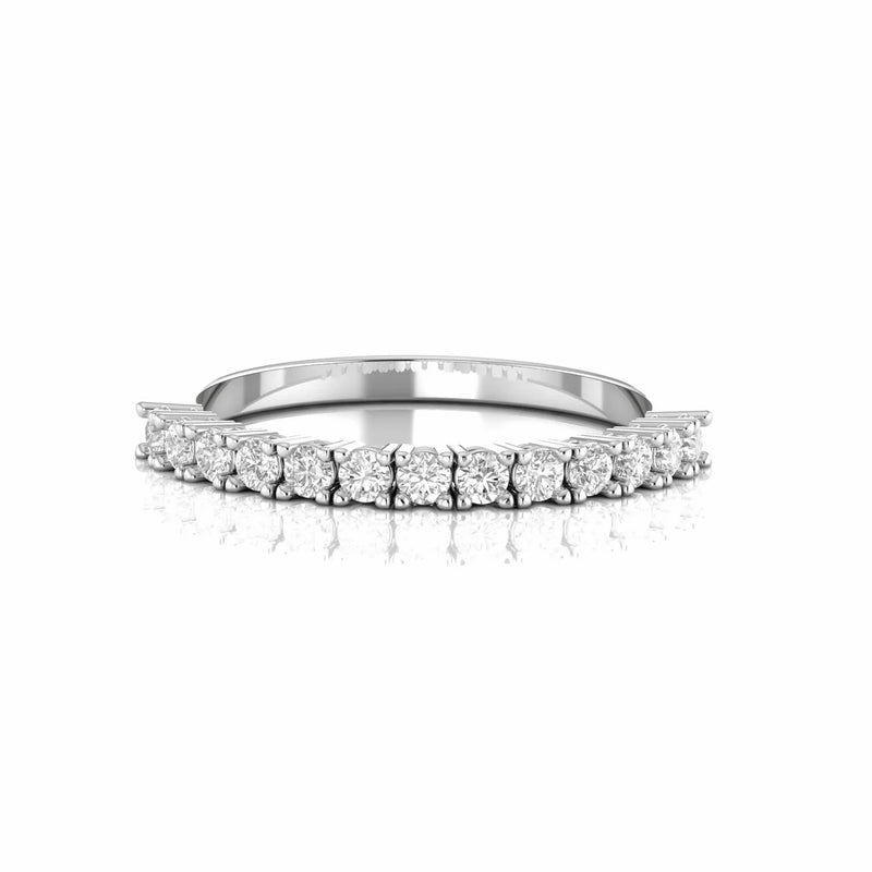 0.45 Carat Half Eternity Natural Diamond Stackable Ring