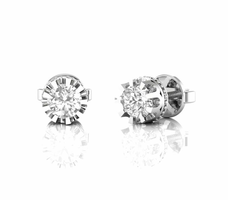 0.45 Carat Natural Diamond Solitaire Stud Earrings