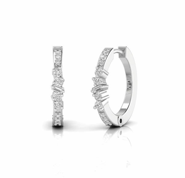 0.22 Carat Natural Diamond Designer Hoop Earrings