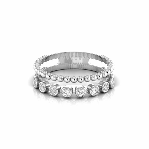 0.28 Carat Bezel Set Double Shank Natural Diamond Ring