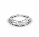 0.49 Carat Natural Diamond Designer Three Eternity Engagement Ring